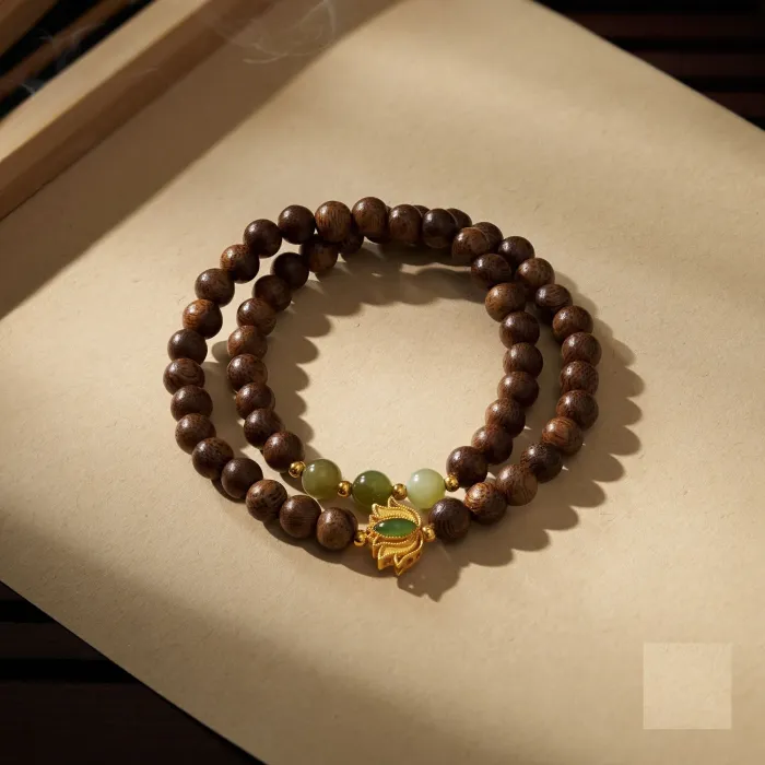 Natural Agarwood Bracelet | Handcrafted Wood Jewelry