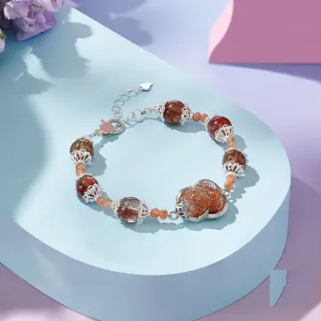 Brown Rutilated Quartz Bracelet | Natural Stone Jewelry for Women & Men