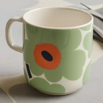 Retro Floral Ceramic Mug | Colorful Handle Cup